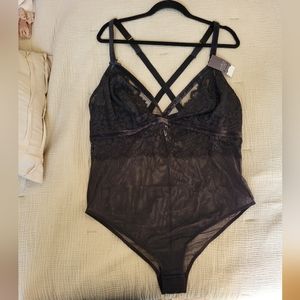 NWT Black Lace Bodysuit by Cacique